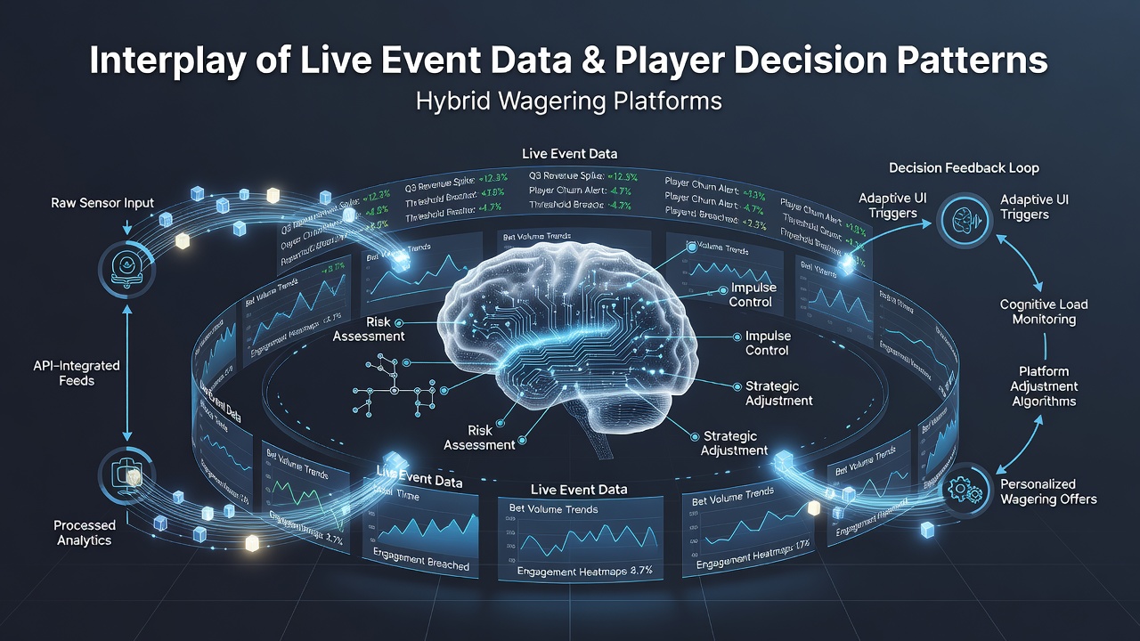 Player analytics dashboard showing decision trees between live sports bets and casino game selections